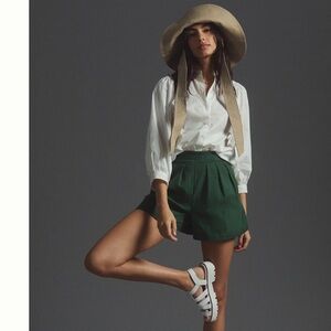 Corey Lynn Calter High Waist Green Shorts